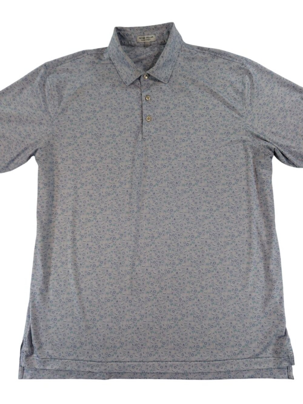 Peter Millar Mens XL Golf Polo Nautical Beach Novelty Print Summer Comfort